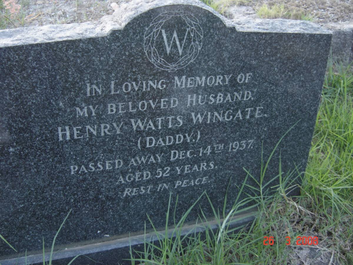 WINGATE Henry Watts -1937