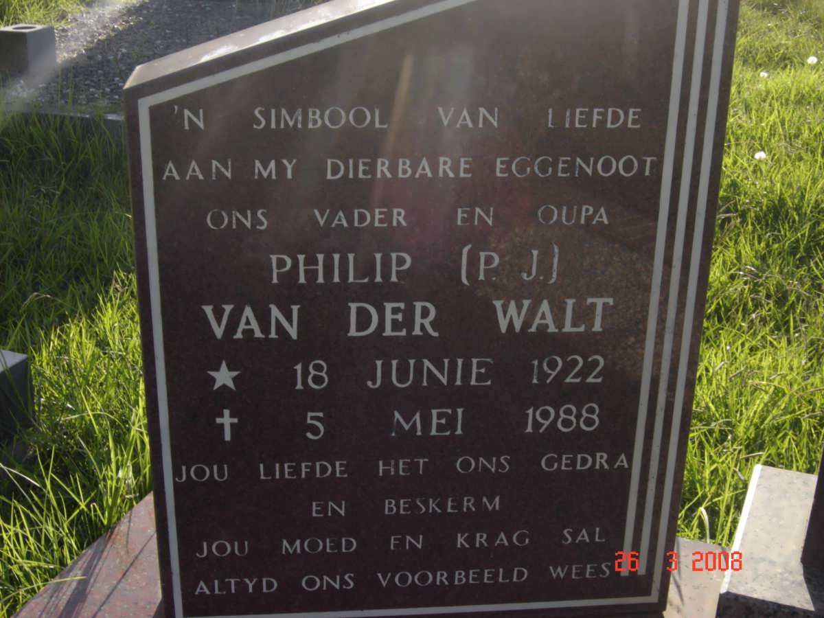 WALT Philip J., van der 1922-1988