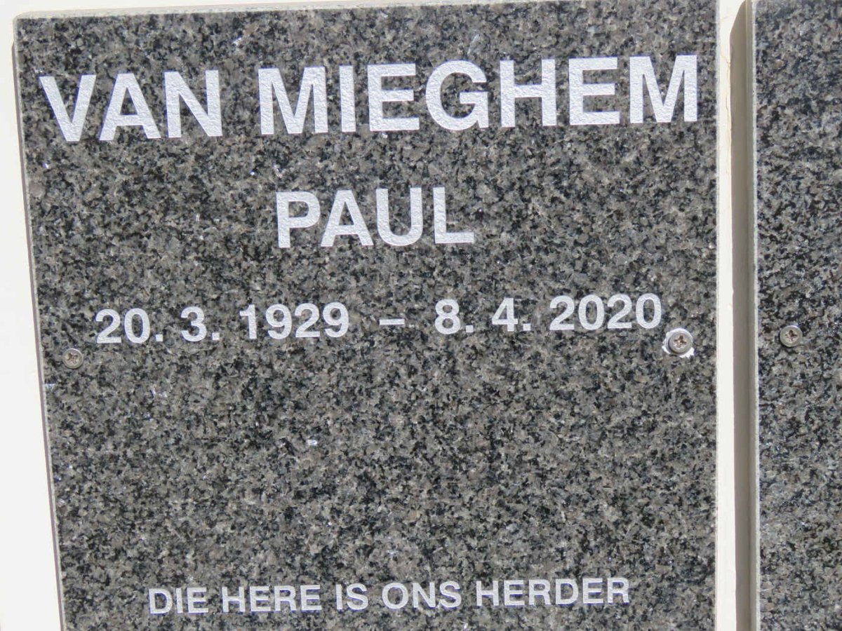 MIEGHEM Paul, van 1929-2020