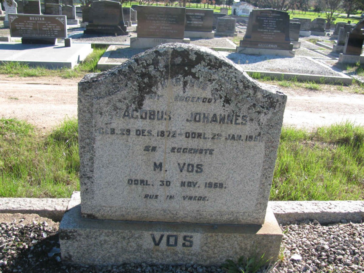 VOS Jacobus Johannes 1872-1951 &amp; M. -1958