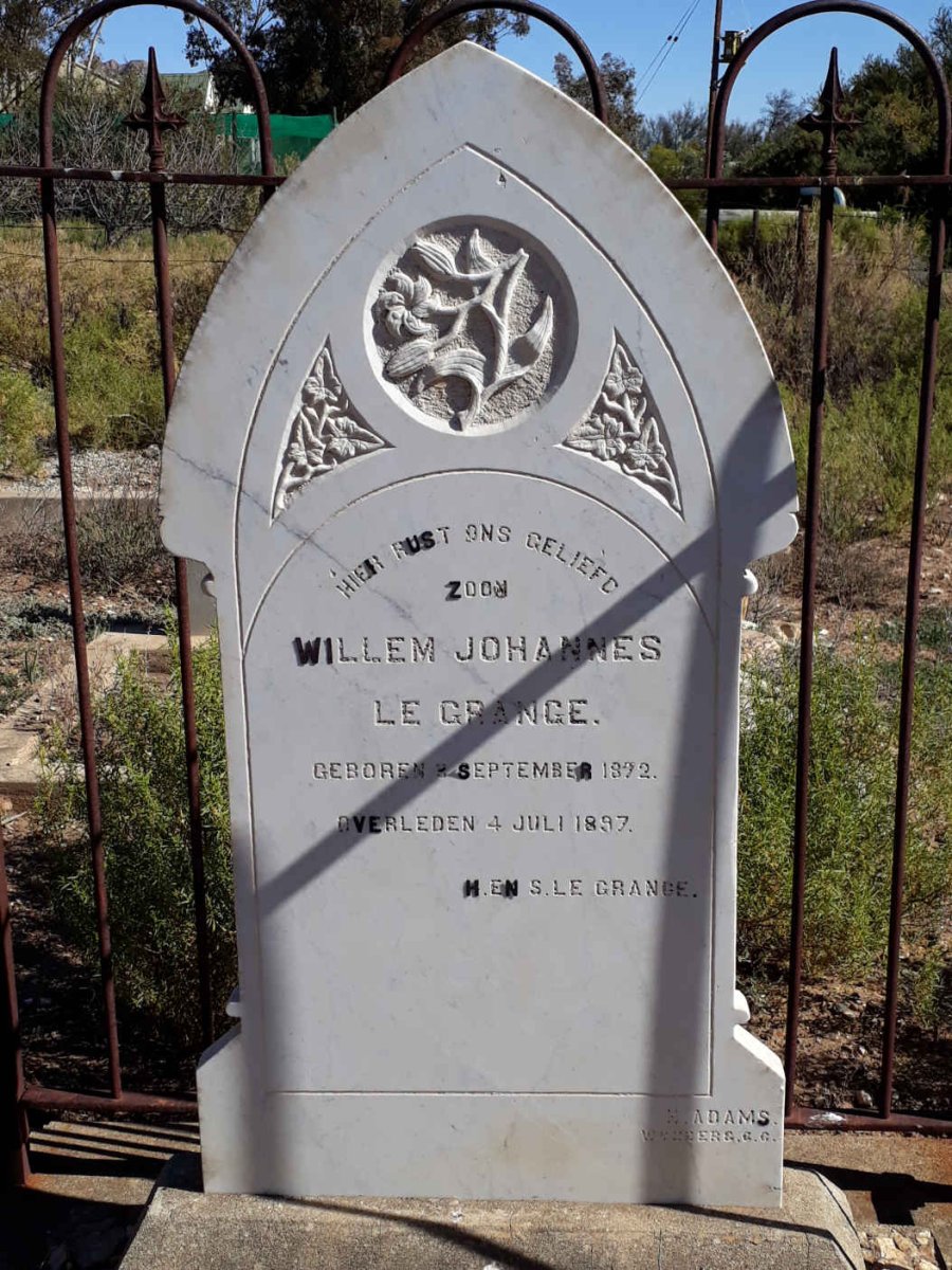GRANGE Willem Johannes, le 1872-1997