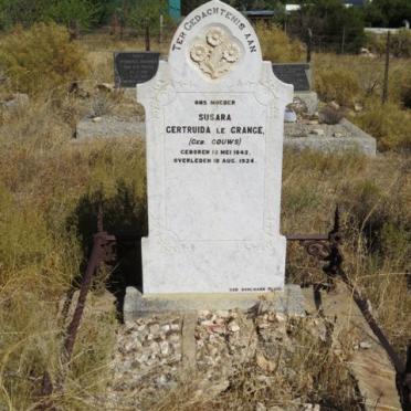 GRANGE Susara Gertruida, le nee GOUWS 1842-1924