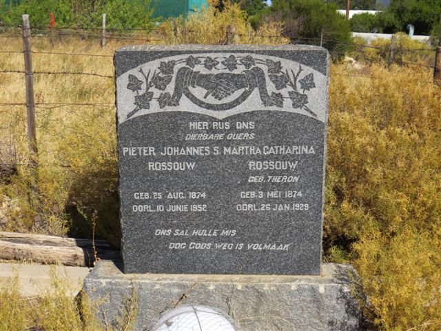 ROSSOUW Pieter Johannes S. 1874-1952 &amp; Martha Catharina THERON 1874-1929