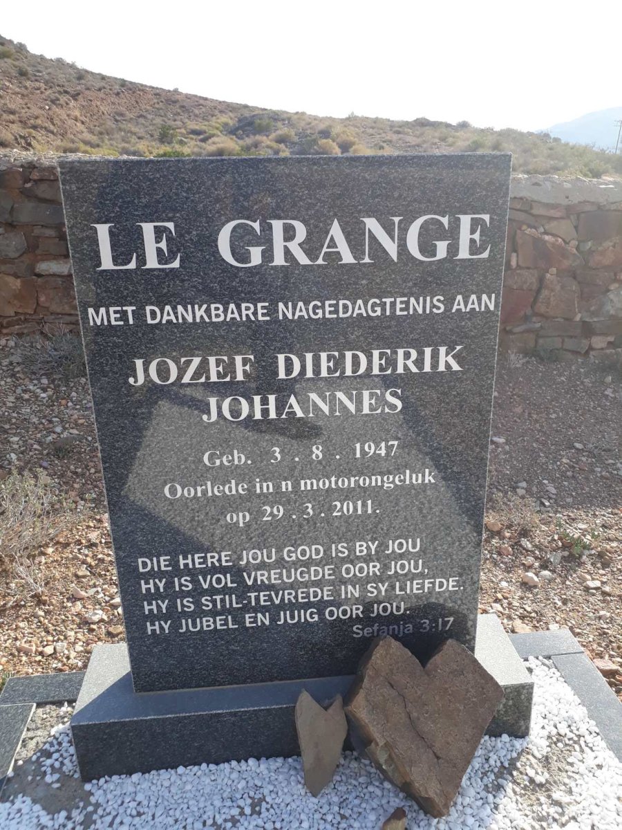 GRANGE Jozef Diederik Johannes, le 1947-2011