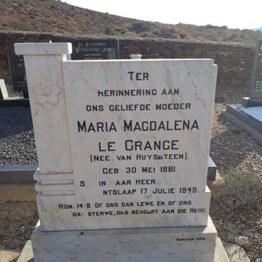 GRANGE Maria Magdalena, le nee VAN HUYSTEEN 1881-1949