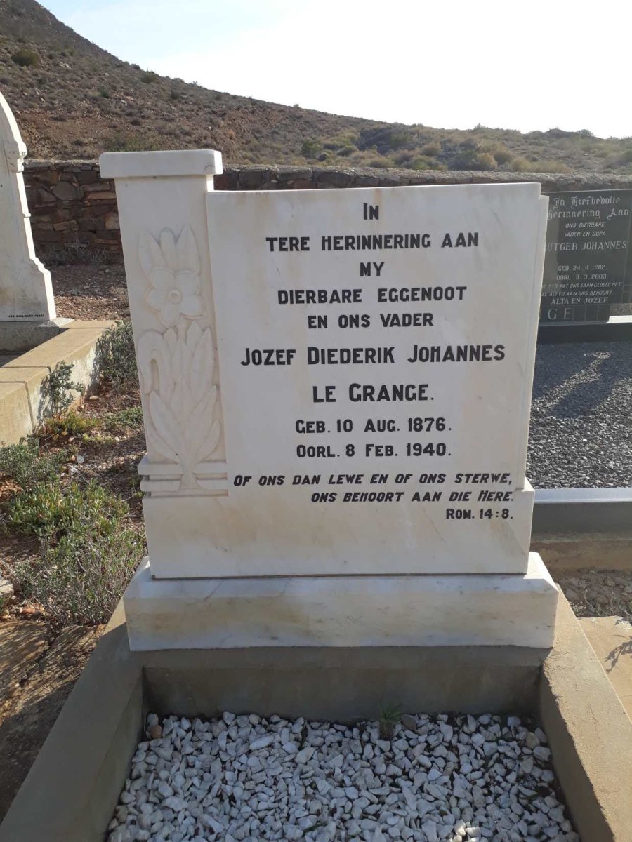 GRANGE Jozef Diederik Johannes, le 1876-1940