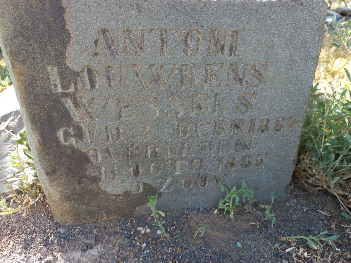 WESSELS Antoni Louwrens 1884-1885