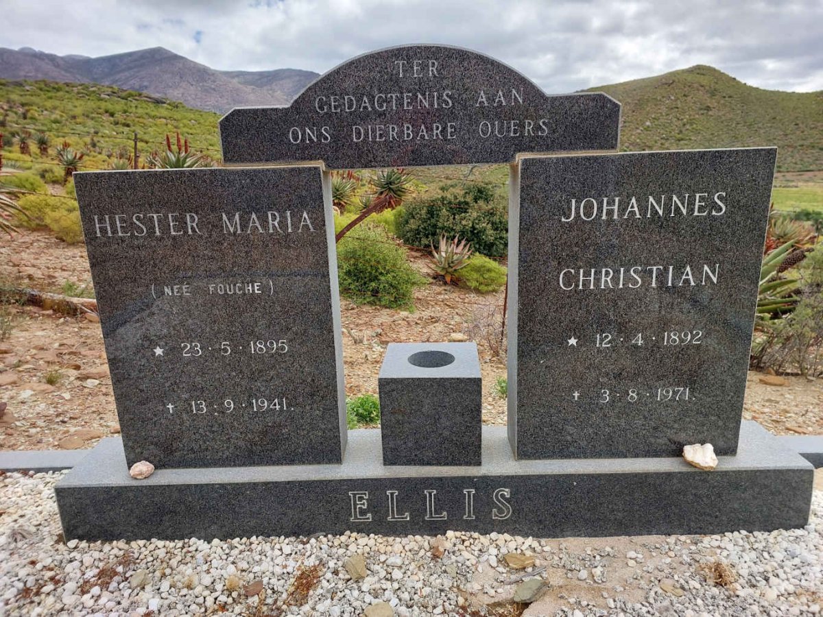 ELLIS Johannes Christian 1892-1971 &amp; Hester Maria FOUCHE 1895-1941