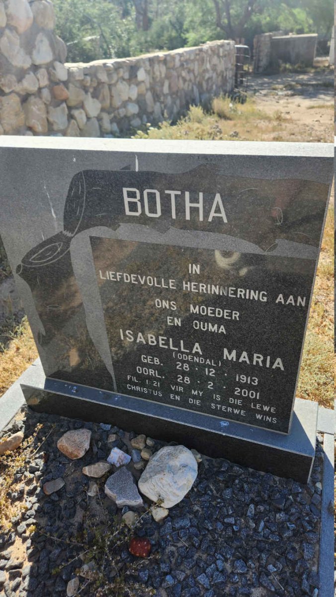 BOTHA Isabella Maria nee ODENDAL 1913-2001