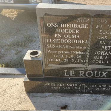 ROUX Peter Johannes, le 1922-1983 & Elsie Dorothea Susarah MARAIS 1925-2011