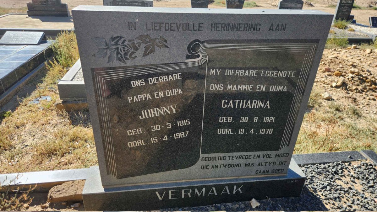 VERMAAK Johnny 1915-1987 & Catharina 1921-1978