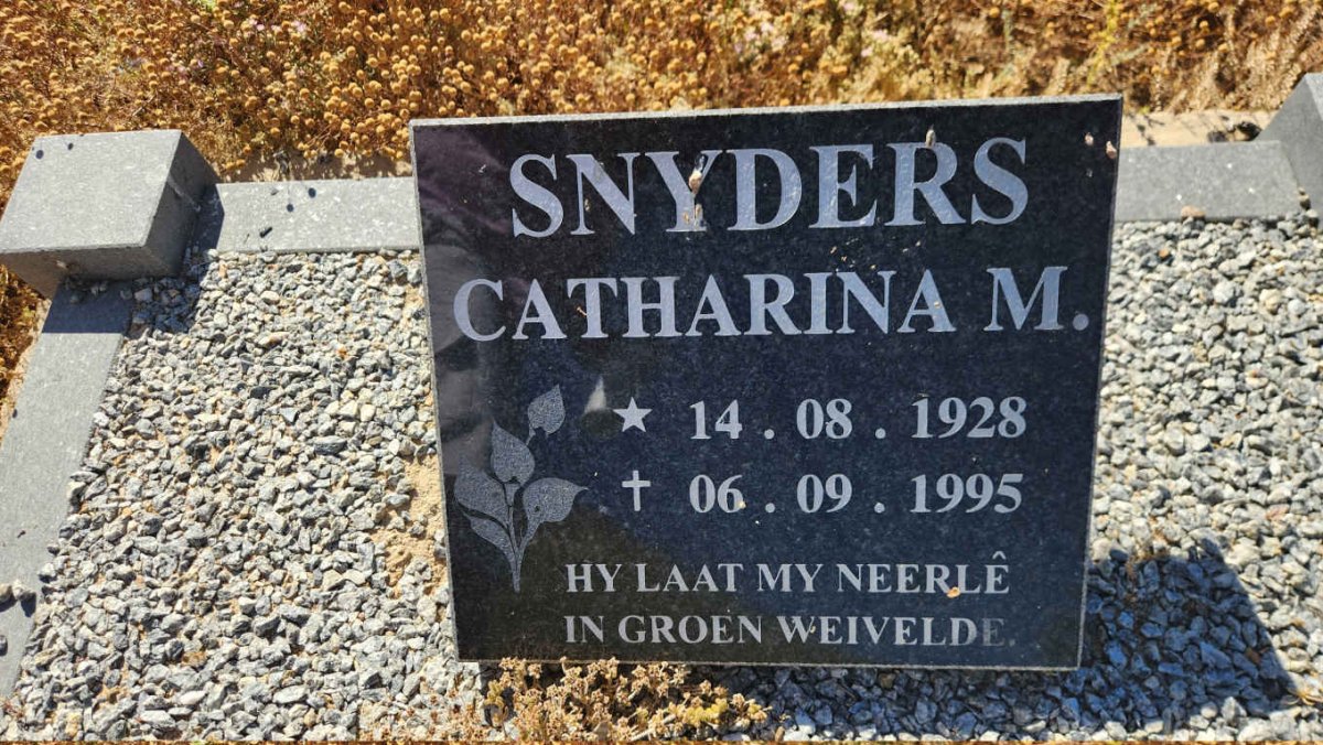 SNYDERS Catharina M. 1928-1995