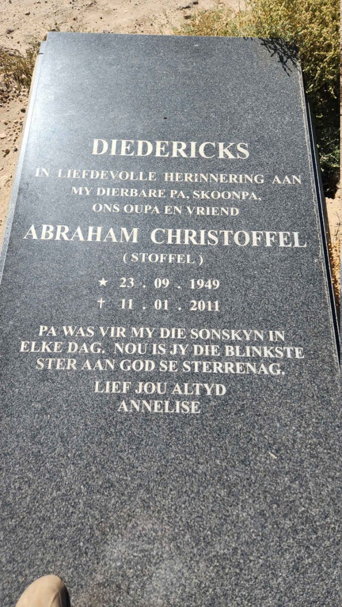 DIEDERICKS Abraham Christoffel 1949-2011