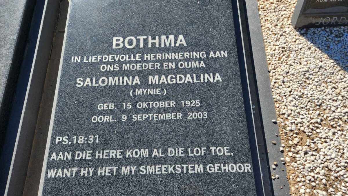 BOTHMA Salomina Magdalina 1925-2003