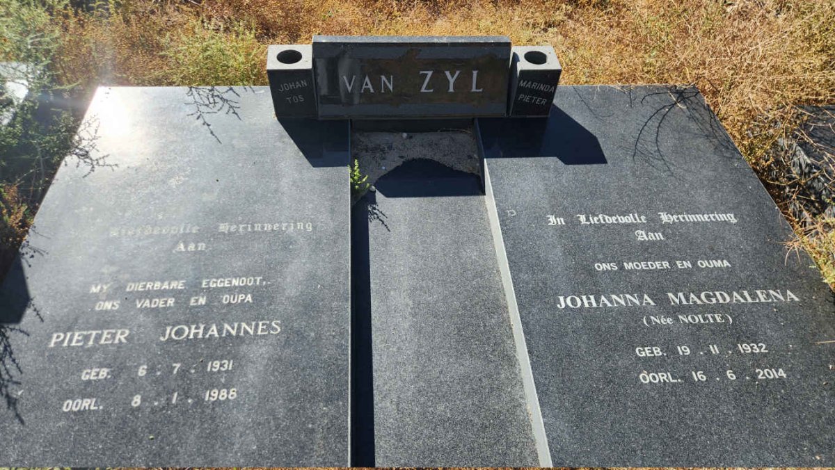 ZYL Pieter Johannes, van 1931-1988 & Johanna Magdalena NOLTE 1932-2014