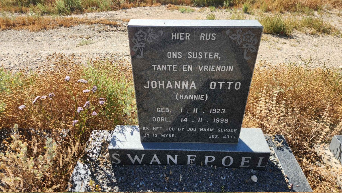SWANEPOEL Johanna Otto 1923-1998