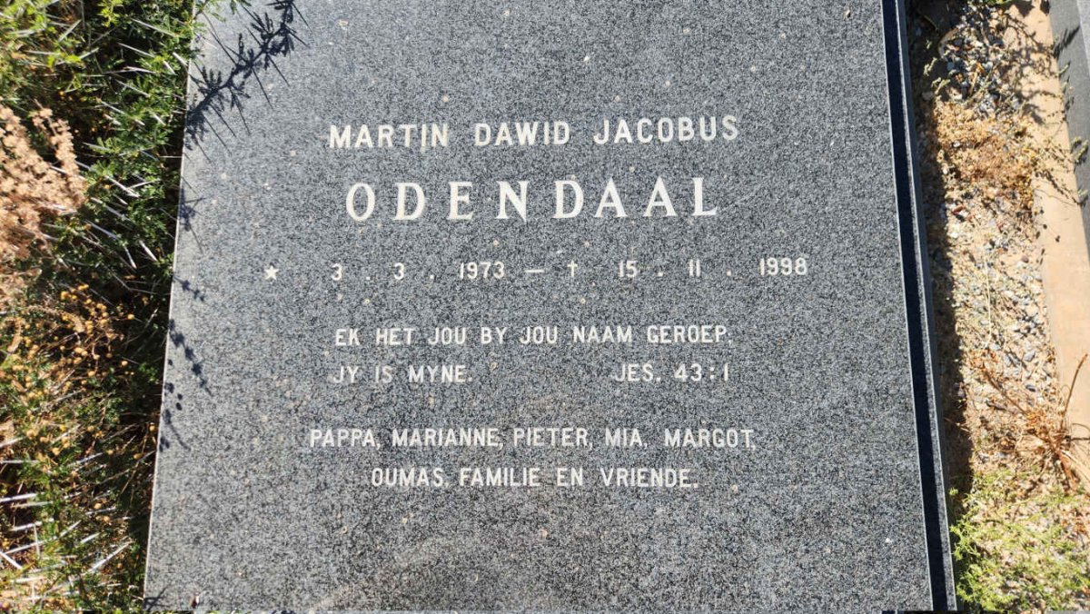 ODENDAAL Martin Dawid Jacobus 1973-1998