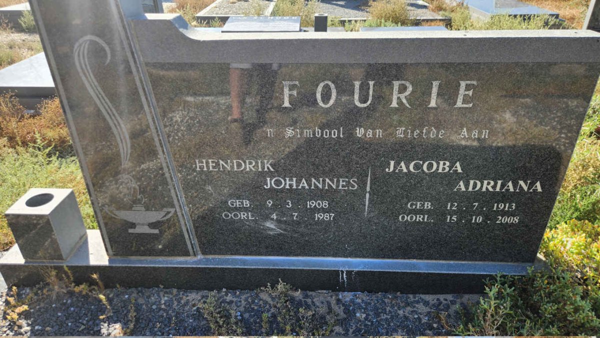 FOURIE Hendrik Johannes 1908-1987 & Jacoba Adriana 1913-2008