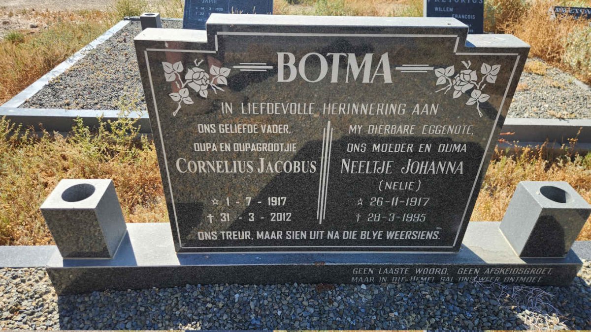 BOTMA Cornelius Jacobus 1917-2012 & Neeltje Johanna 1917-1995
