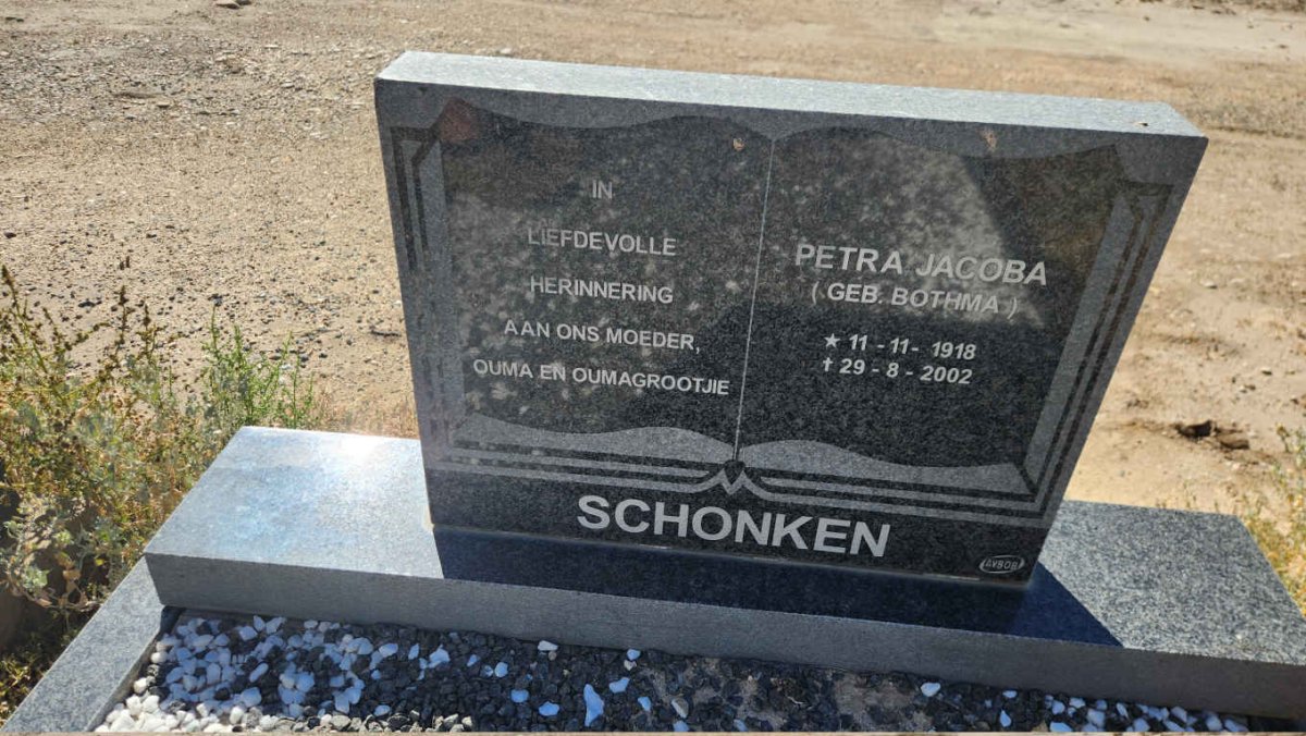 SCHONKEN Petra Jacoba nee BOTHMA 1918-2002