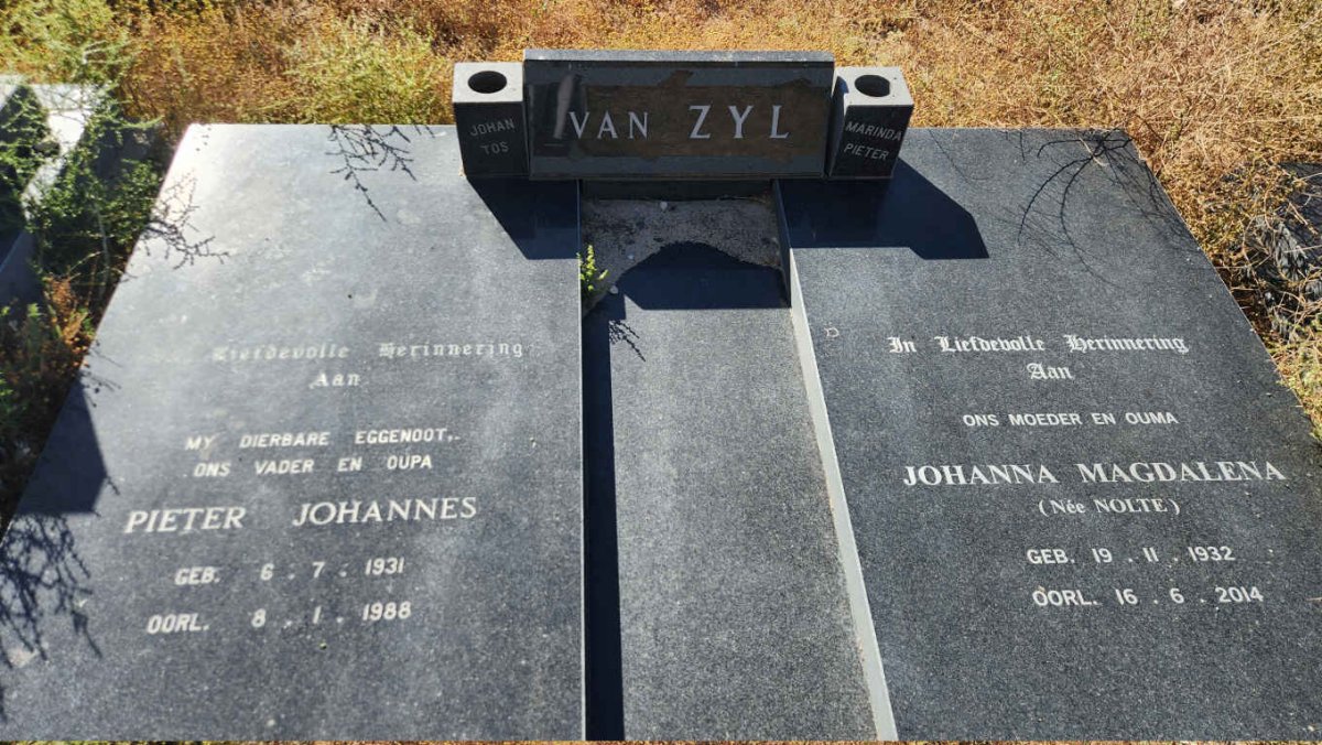 ZYL Pieter Johannes, van 1931- 1988 & Johanna Magdalena NOLTE 1932-2014