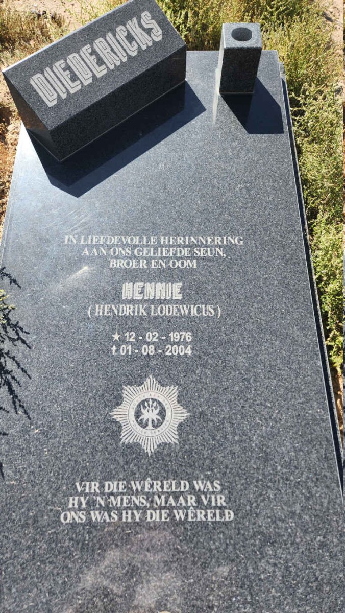 DIEDERICKS Hendrik Lodewicus 1976-2004