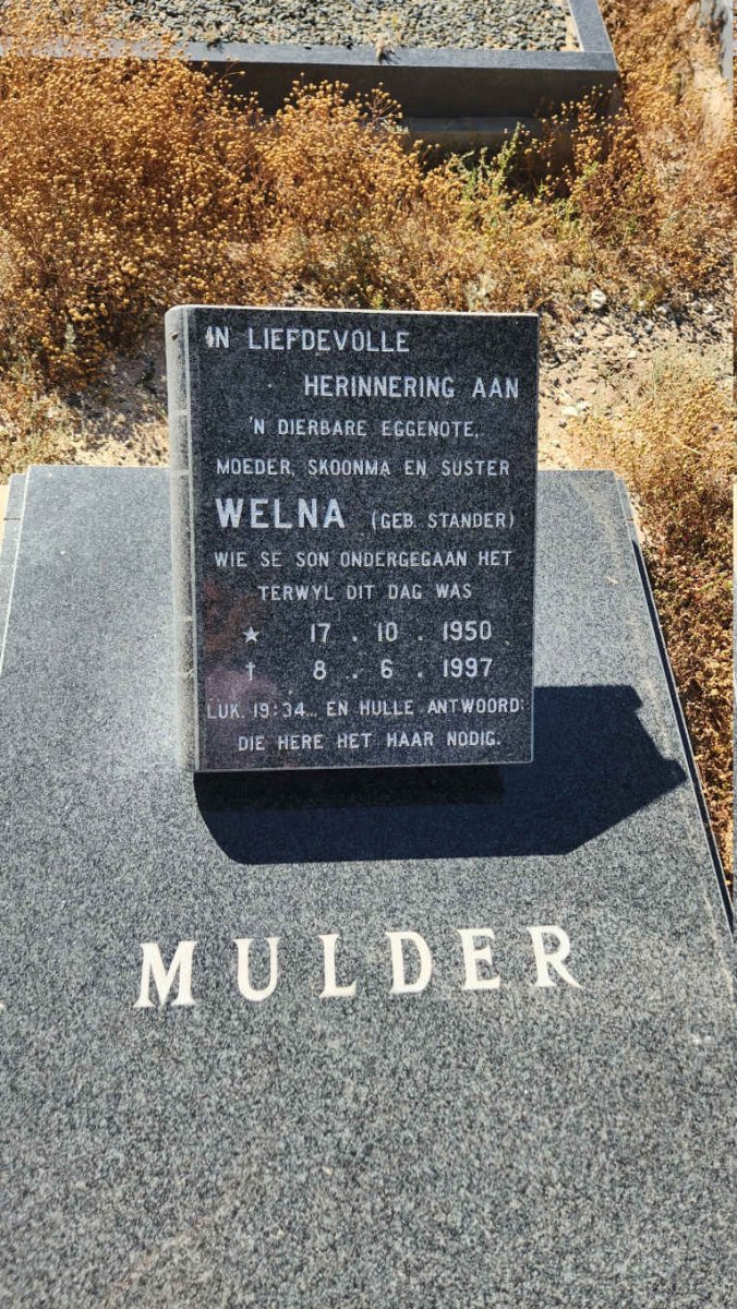 MULDER Welna nee STANDER 1950-1997