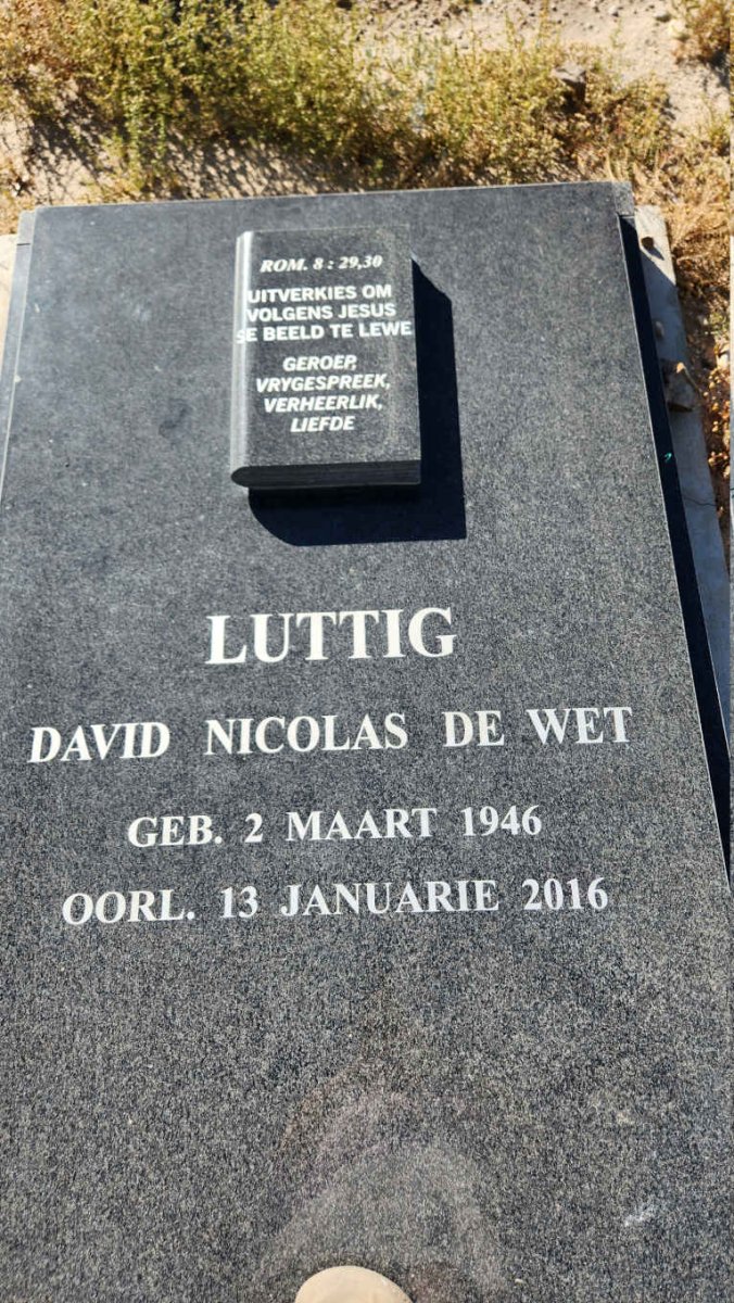 LUTTIG David Nicolas De Wet 1946-2016