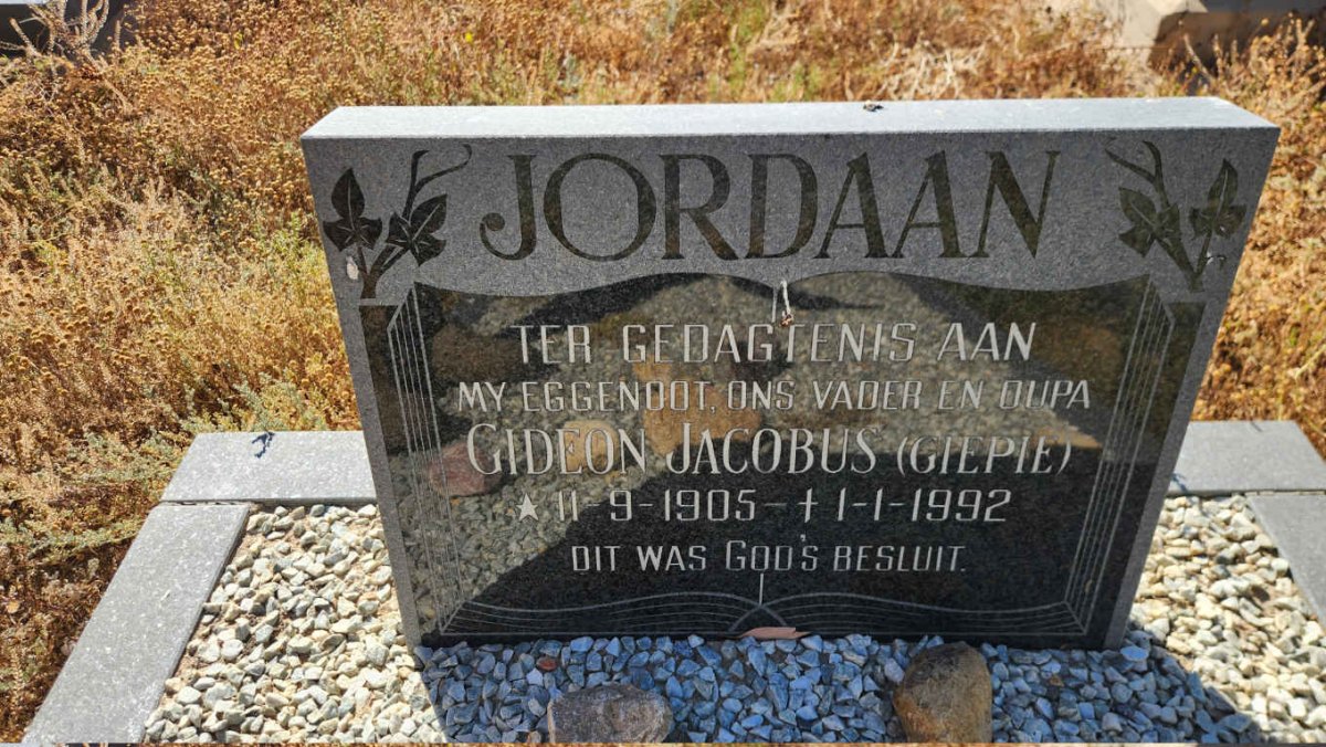 JORDAAN Gideon Jacobus 1905-1995