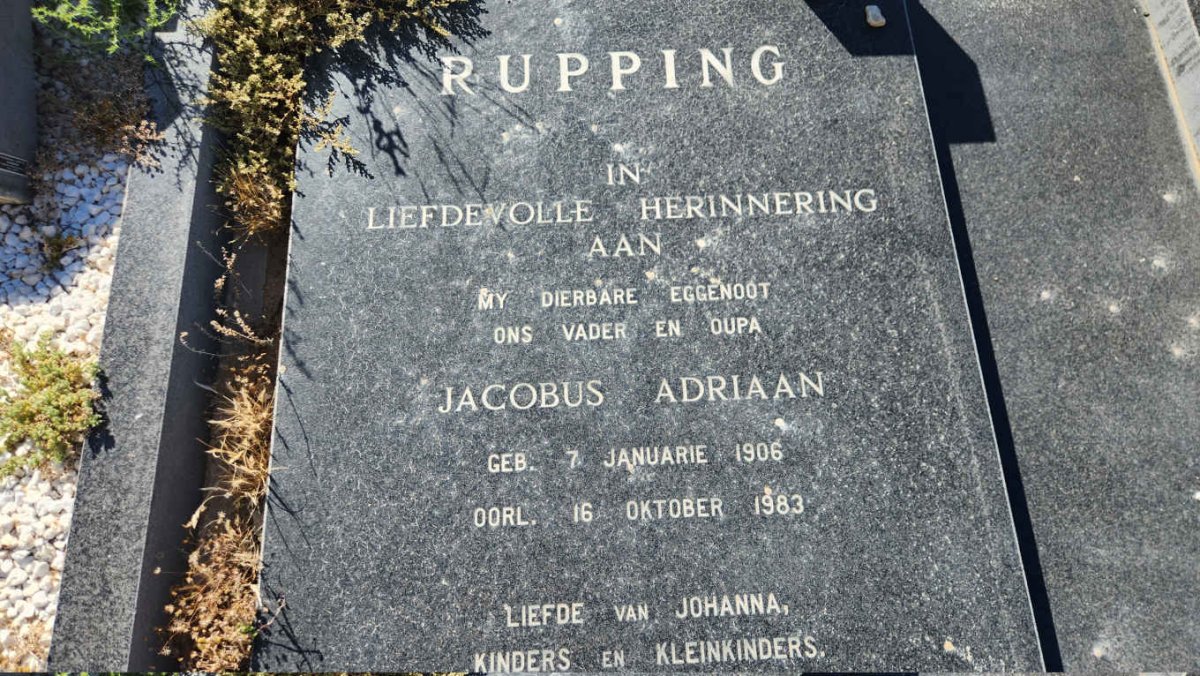 RUPPING Jacobus Adriaan 1906-1983