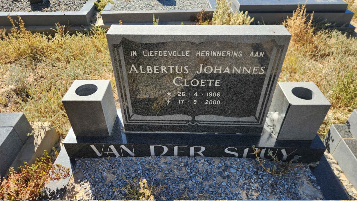 SPUY Albertus Johannes Cloete, van der 1906-2000