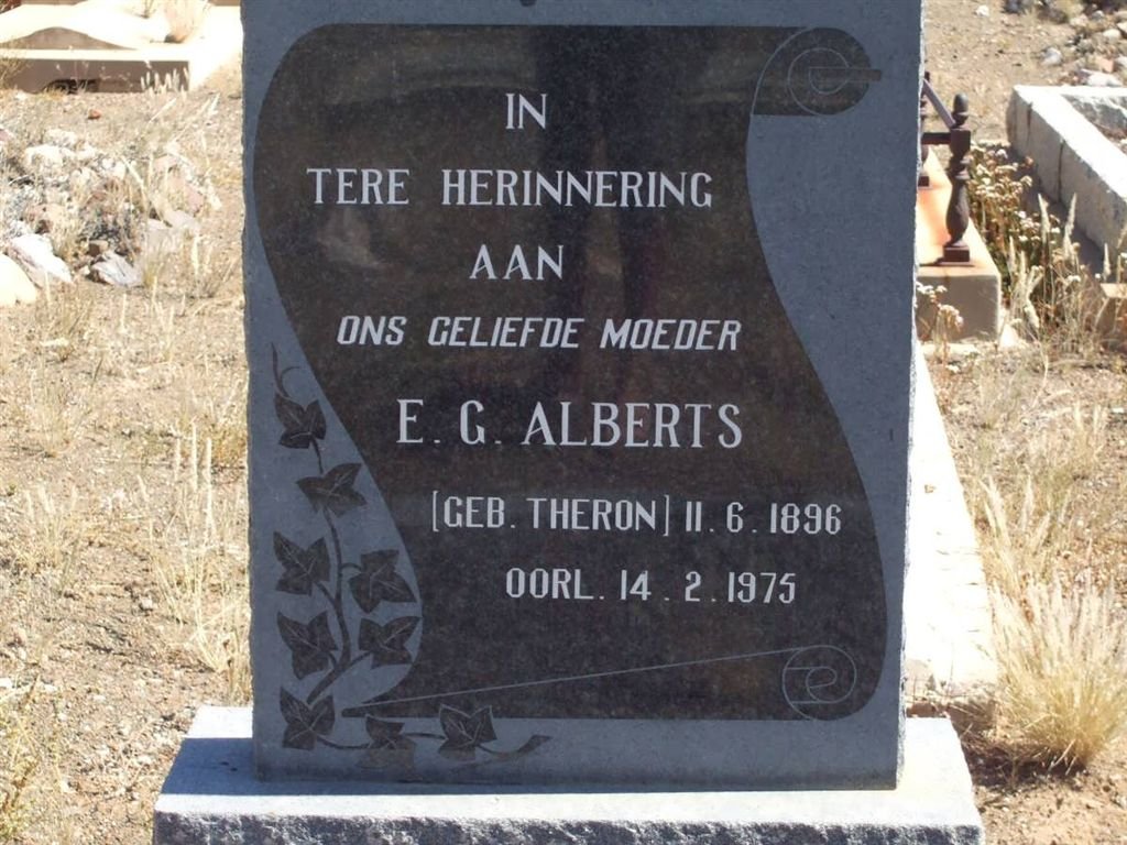 ALBERTS E.G. nee THERON 1896-1975