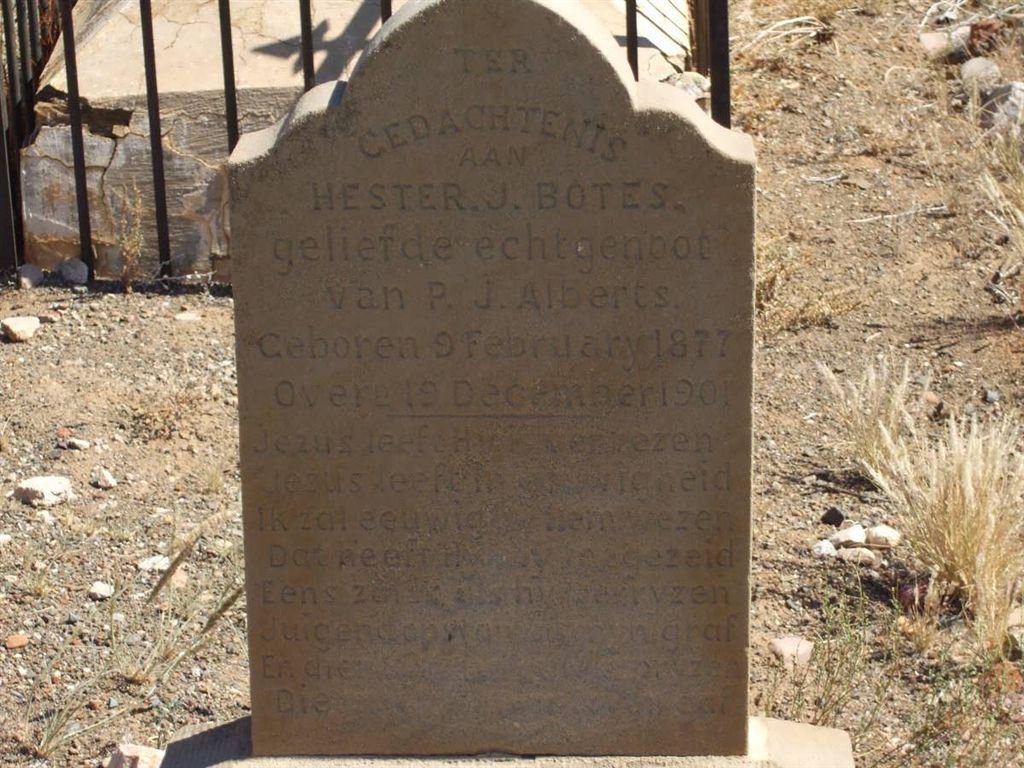 ALBERTS Hester J. nee BOTES 1877-1901