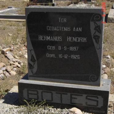BOTES Hermanus Hendrik 1897-1926