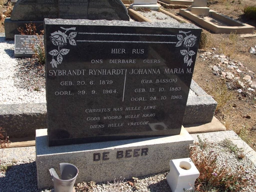 BEER Sybrandt Rynhardt, de 1879-1964 &amp; Johanna Maria M. BASSON 1883-1962