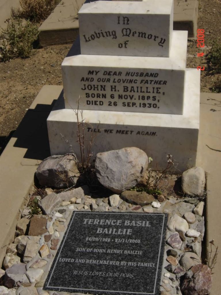 BAILLIE John H. 1885-1930 :: BAILLIE Terence Basil 1922-2003