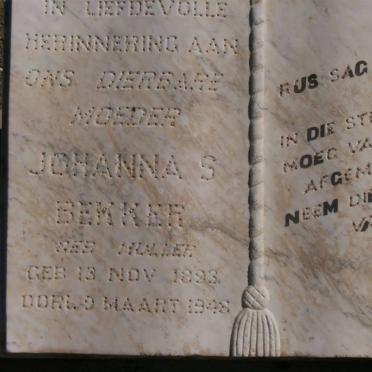 BEKKER Johanna S. nee MULLER 1893-1948