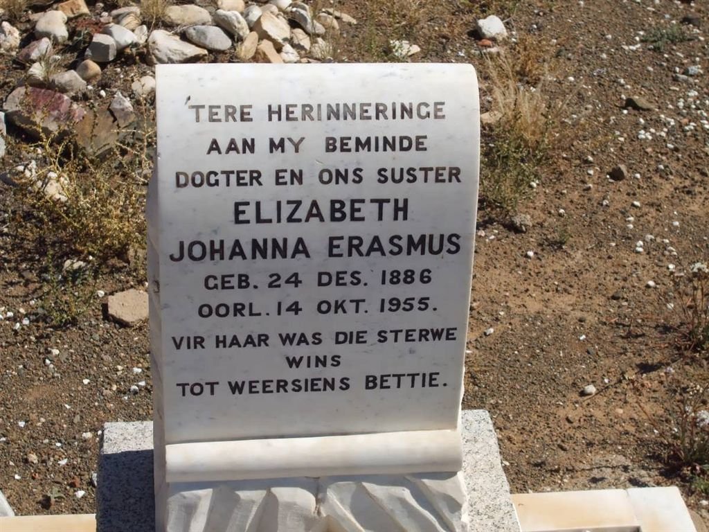 ERASMUS Elizabeth Johanna 1886-1955