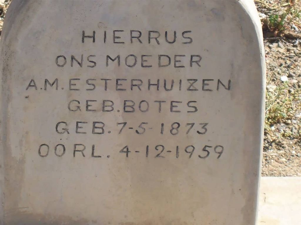 ESTERHUIZEN A.M. nee BOTES 1873-1959