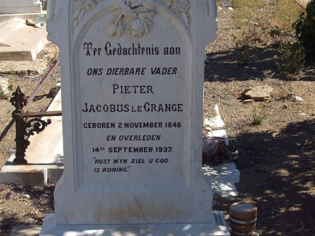 GRANGE Pieter Jacobus, le 1848-1937