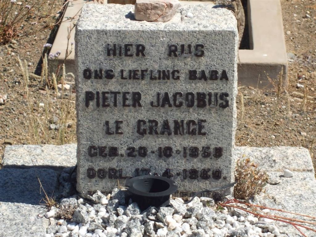 GRANGE Pieter Jacobus, le 1959-1960