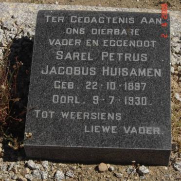 HUISAMEN Sarel Petrus Jacobus 1897-1930
