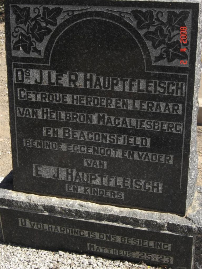 HAUPTFLEISCH J.Le R.