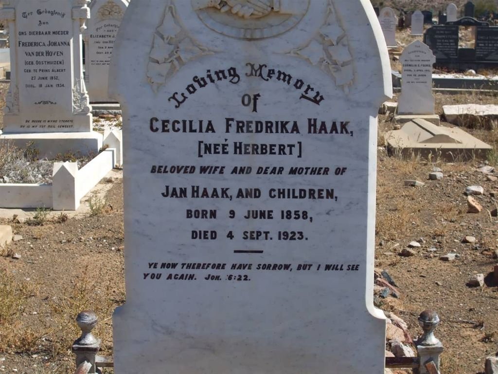 HAAK Cecilia Fredrika nee HERBERT 1858-1923