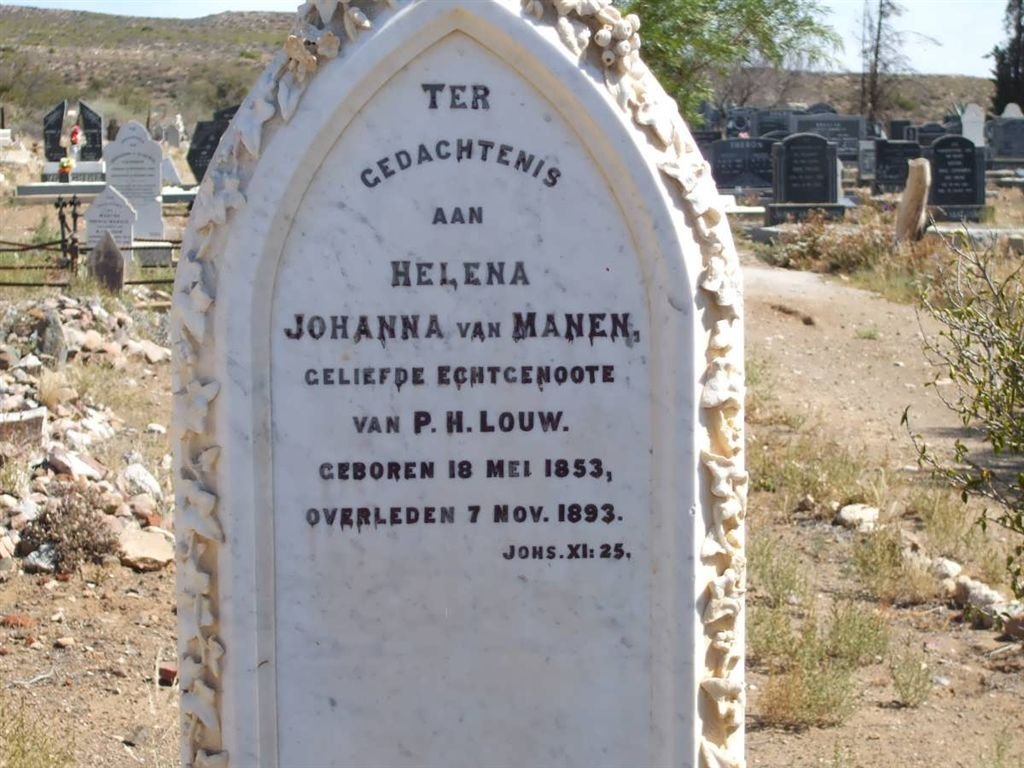 LOUW Helena Johanna nee VAN MANEN 1853-1893