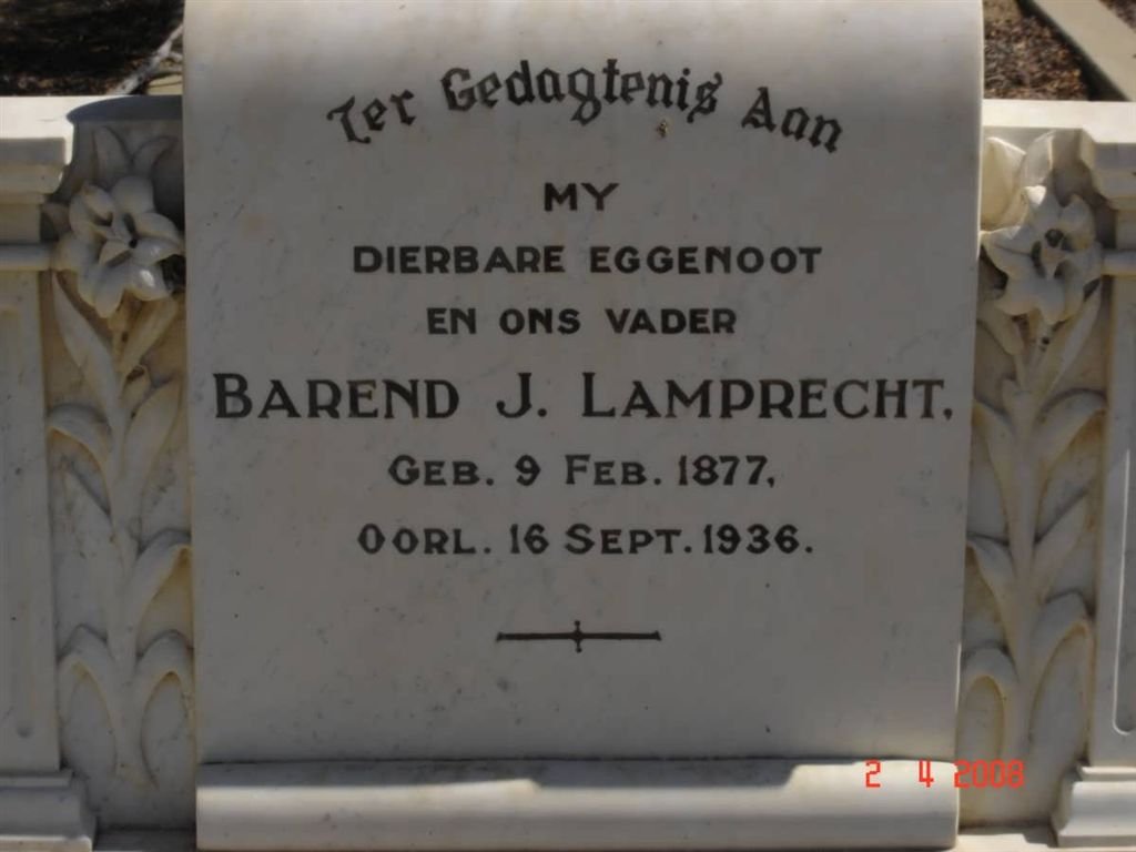 LAMPRECHT Barend J. 1877-1936