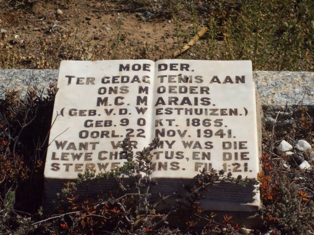 MARAIS M.C. nee V.D. WESTHUIZEN 1865-1941