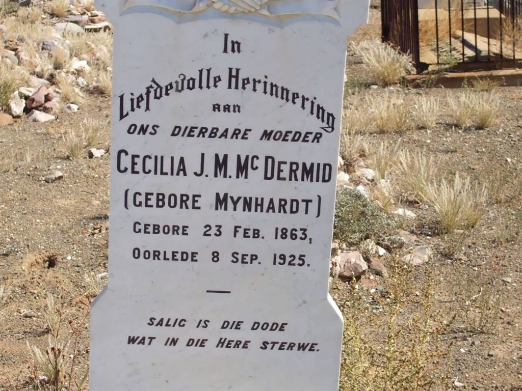 McDERMID Cecilia J.M. nee MYNHARDT 1863-1925