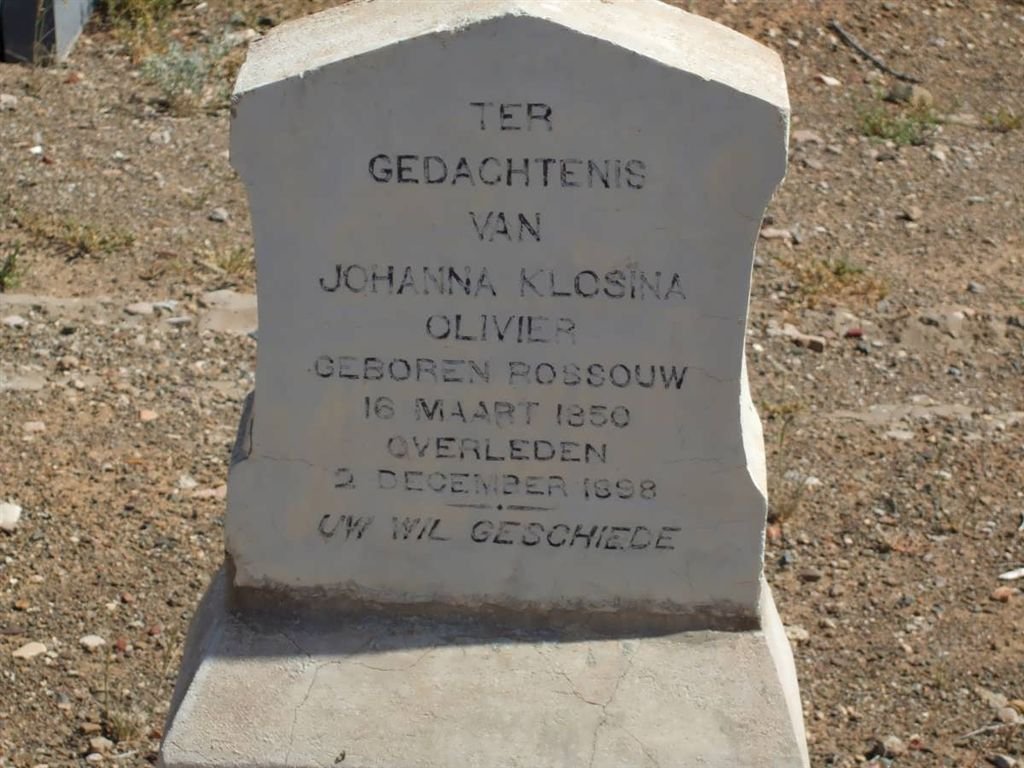 OLIVIER Johanna Klosina nee ROSSOUW 1850-1898