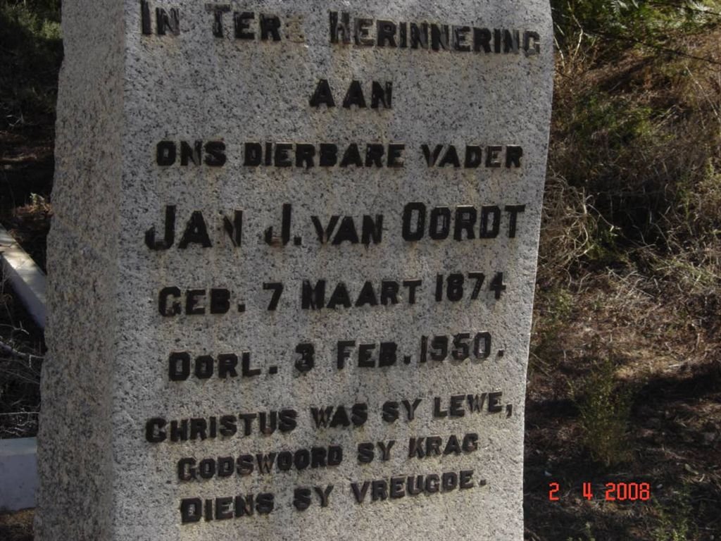 OORDT Jan J., van 1874-1950